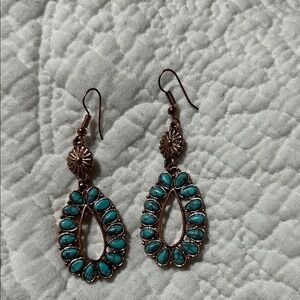 Turquoise copper Teardrop Earrings